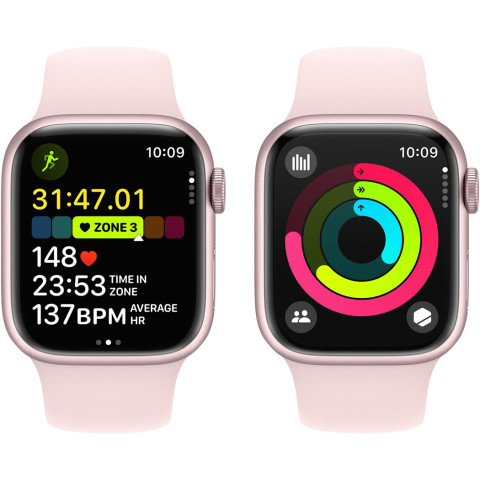 Смартгодинник Apple Watch Series 9 GPS 41mm Pink Aluminium Case with Light Pink Sport Band – M/L