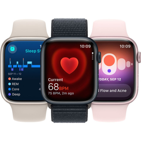 Смартгодинник Apple Watch Series 9 GPS 41mm Silver Aluminium Case with Storm Blue Sport Band – S/M
